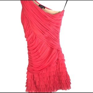 Bebe Off The Shoulder Coral Dress